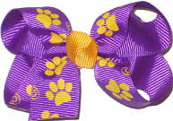 Small Purple with Yellow Gold Paw Prints Small